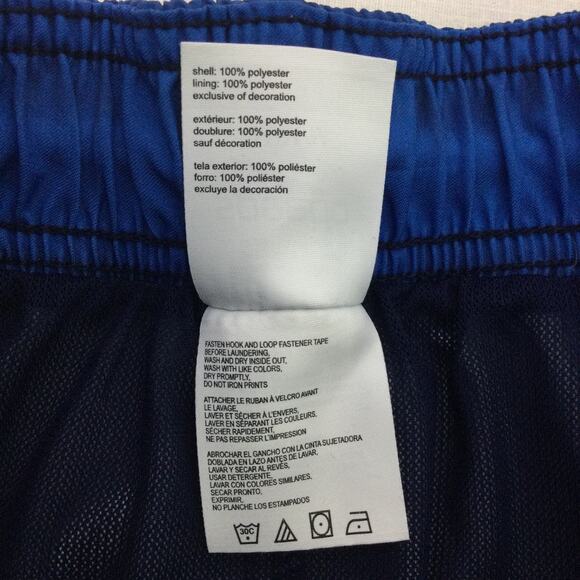 Speedo Blue Striped Hook and Loop Elastic Lined Pockets Swimming Trunks Men's M - Picture 7 of 12